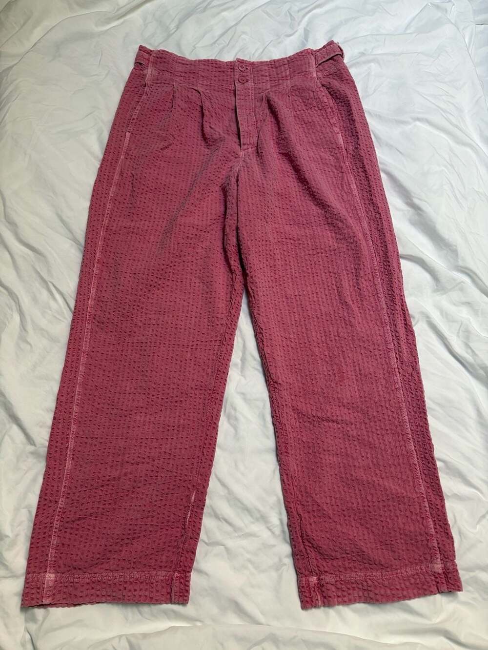 Free People Pants pink waffle weave size 12